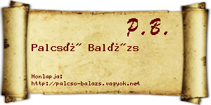 Palcsó Balázs névjegykártya